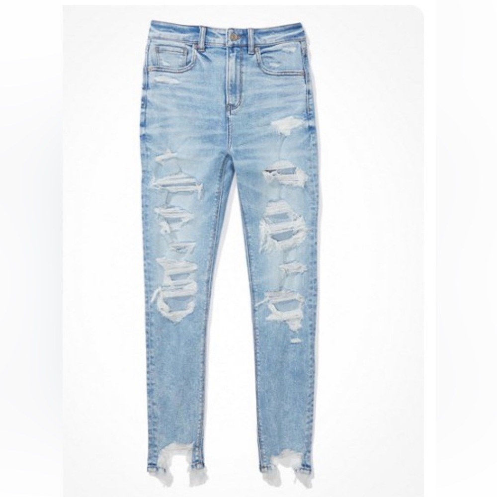 American Eagle stretch ripped mom jeans in size 12 long!